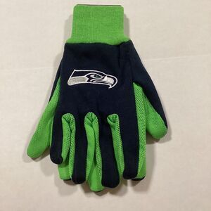 Seattle Seahawks Gloves Sports Logo Utility Work Garden NEW Colored Palm